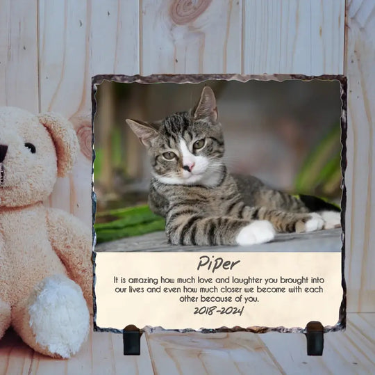 Personalised Slate for Pet Memorial - Upload Your Own Image