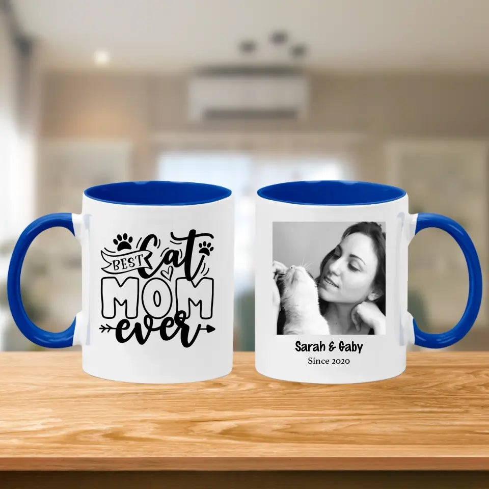 Personalised Mug for Cat Lovers - Best Cat Mom Ever - Upload Your Own Image