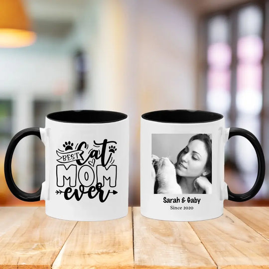 Personalised Mug for Cat Lovers - Best Cat Mom Ever - Upload Your Own Image