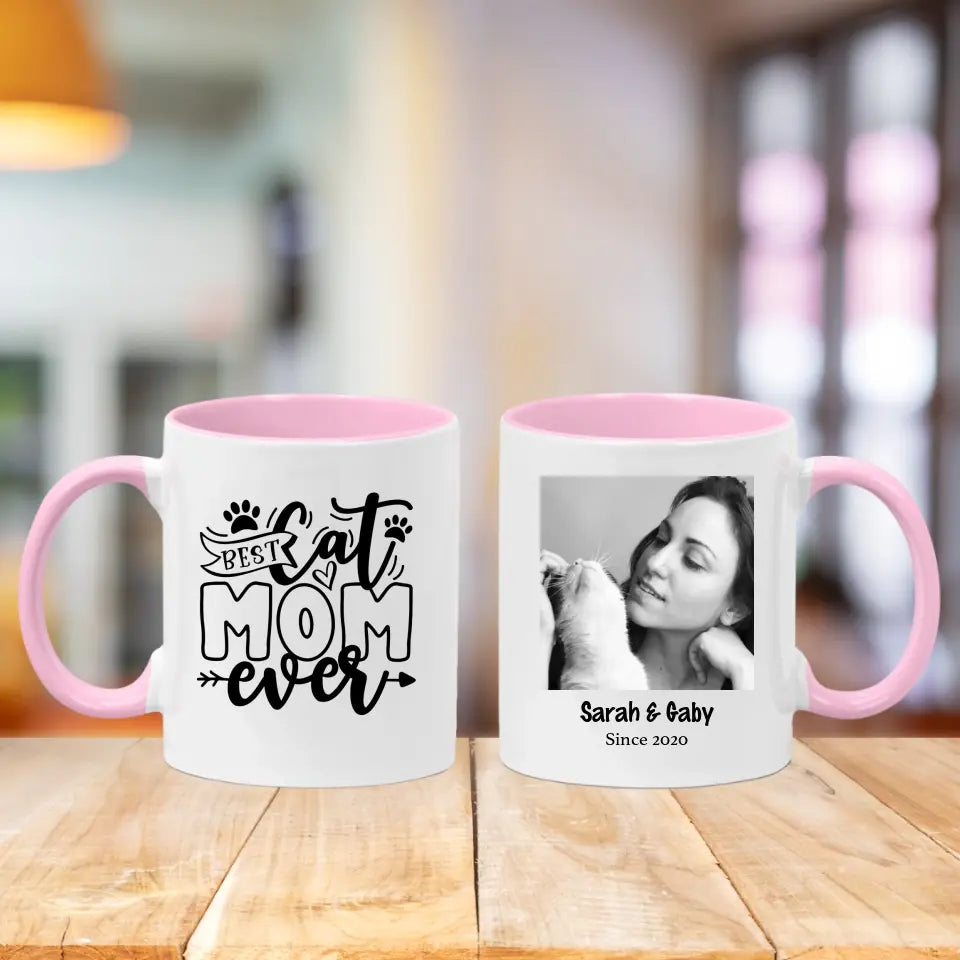 Personalised Mug for Cat Lovers - Best Cat Mom Ever - Upload Your Own Image