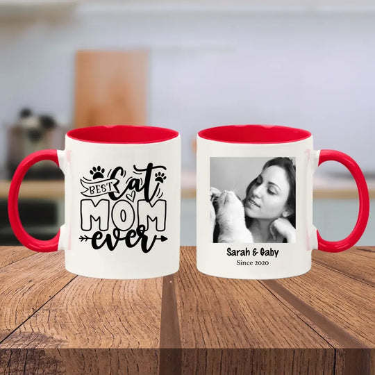 Personalised Mug for Cat Lovers - Best Cat Mom Ever - Upload Your Own Image