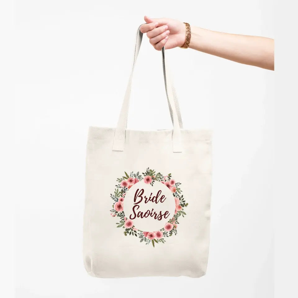 Personalised Hen Party Tote Bag - Floral Wreath