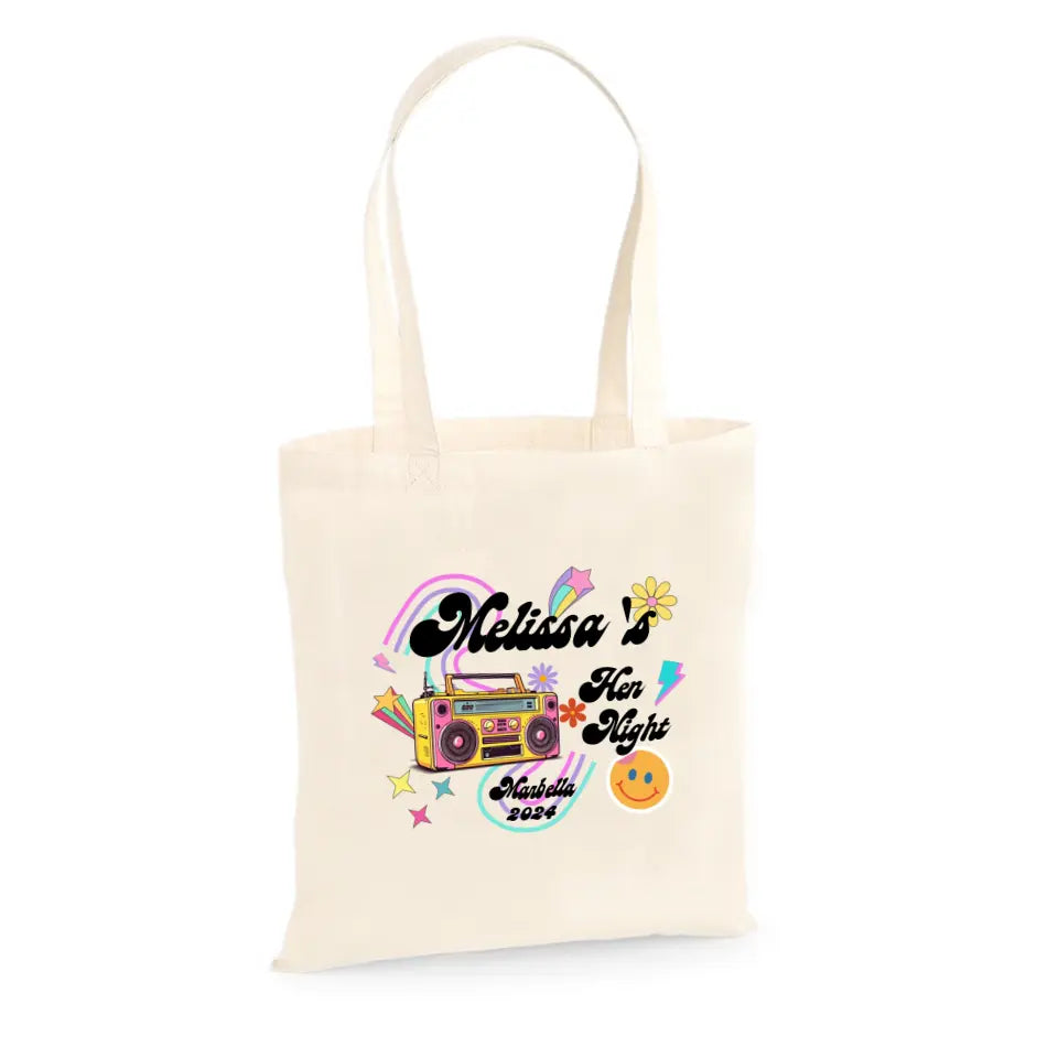 Personalised Hen Party Tote Bag - Retro Radio