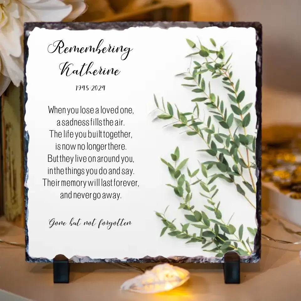 Personalised Memorial Slate - Remembering You