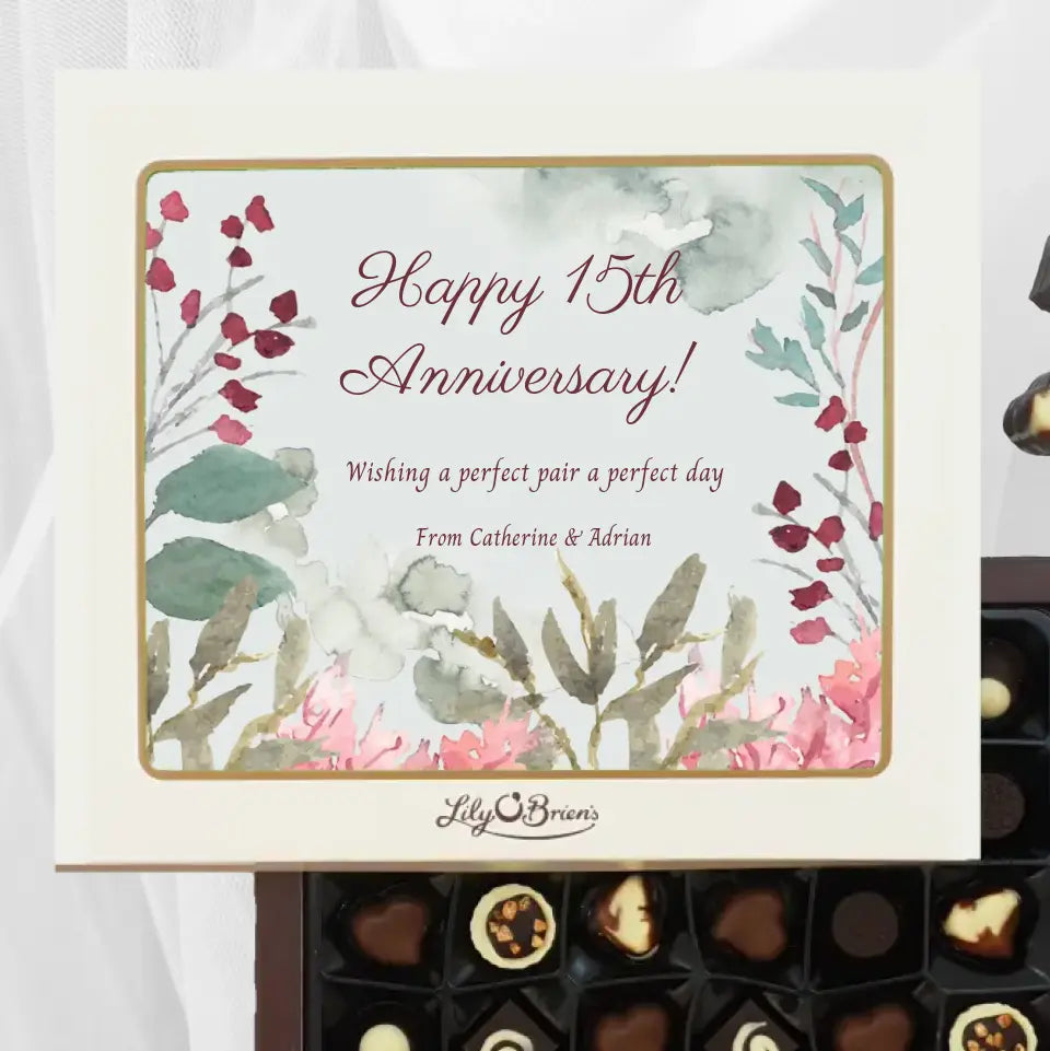 Personalised Box of Lily O'Brien's Chocolates for Wedding Anniversary - Wild Flowers