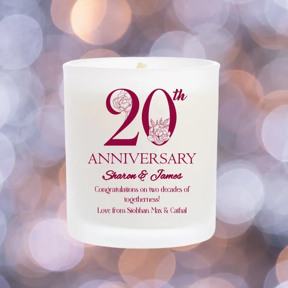 Personalised Wedding Anniversary Candle - Milestone Years