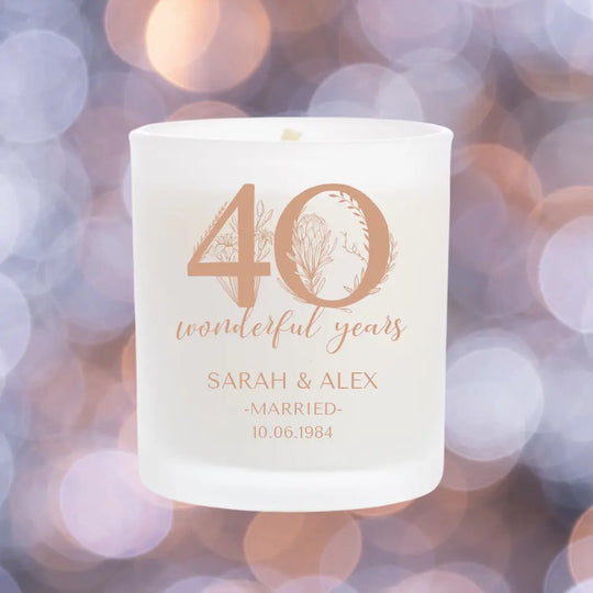 Personalised Milestone Wedding Anniversary Candle