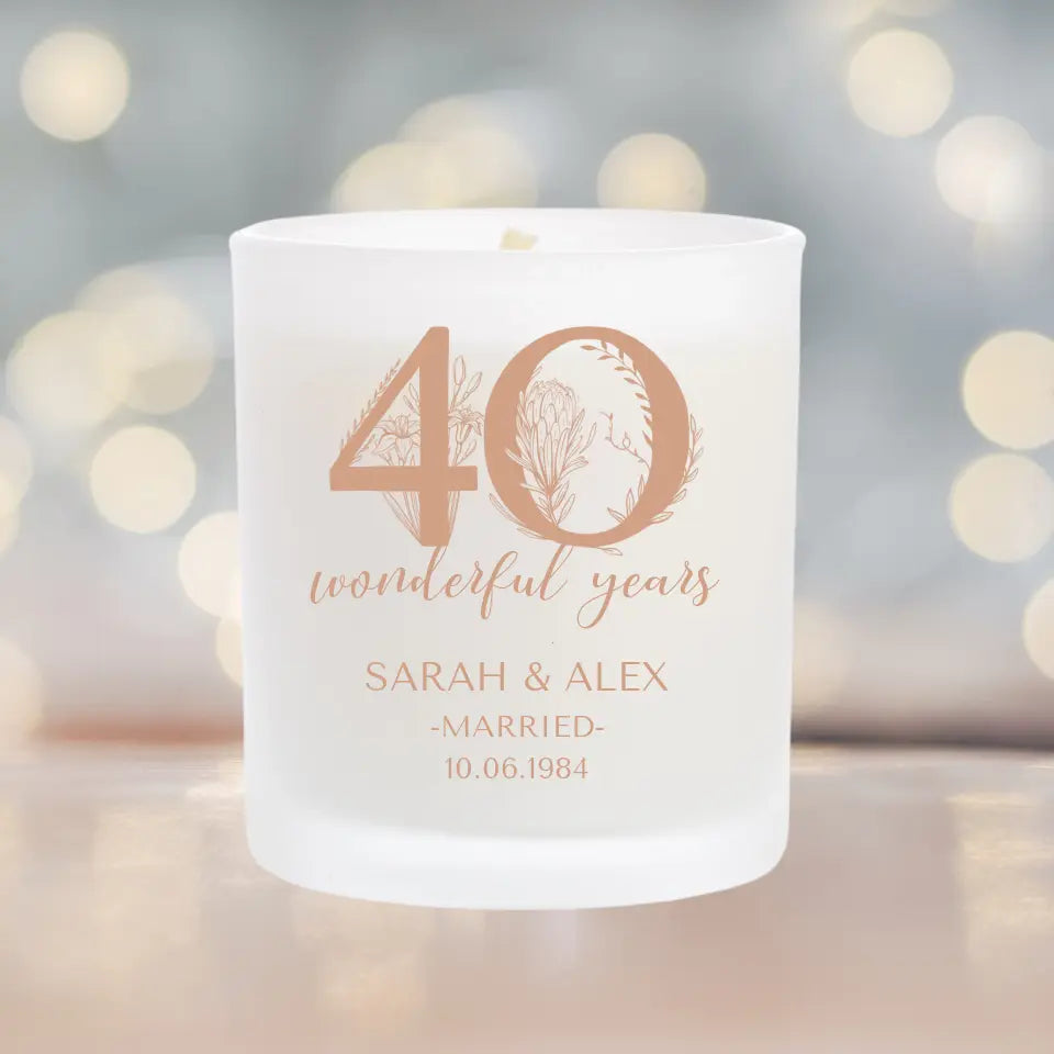 Personalised Milestone Wedding Anniversary Candle