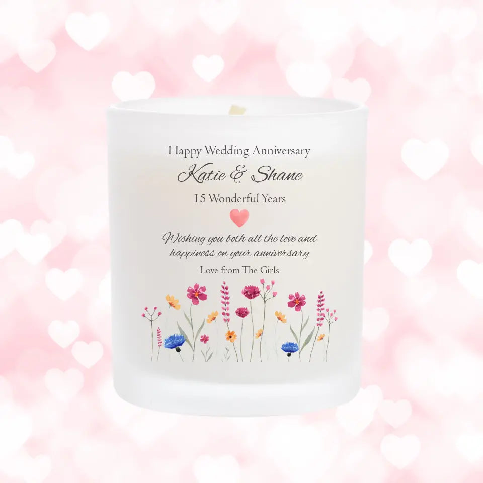 Personalised Wedding Anniversary Candle for Any Year