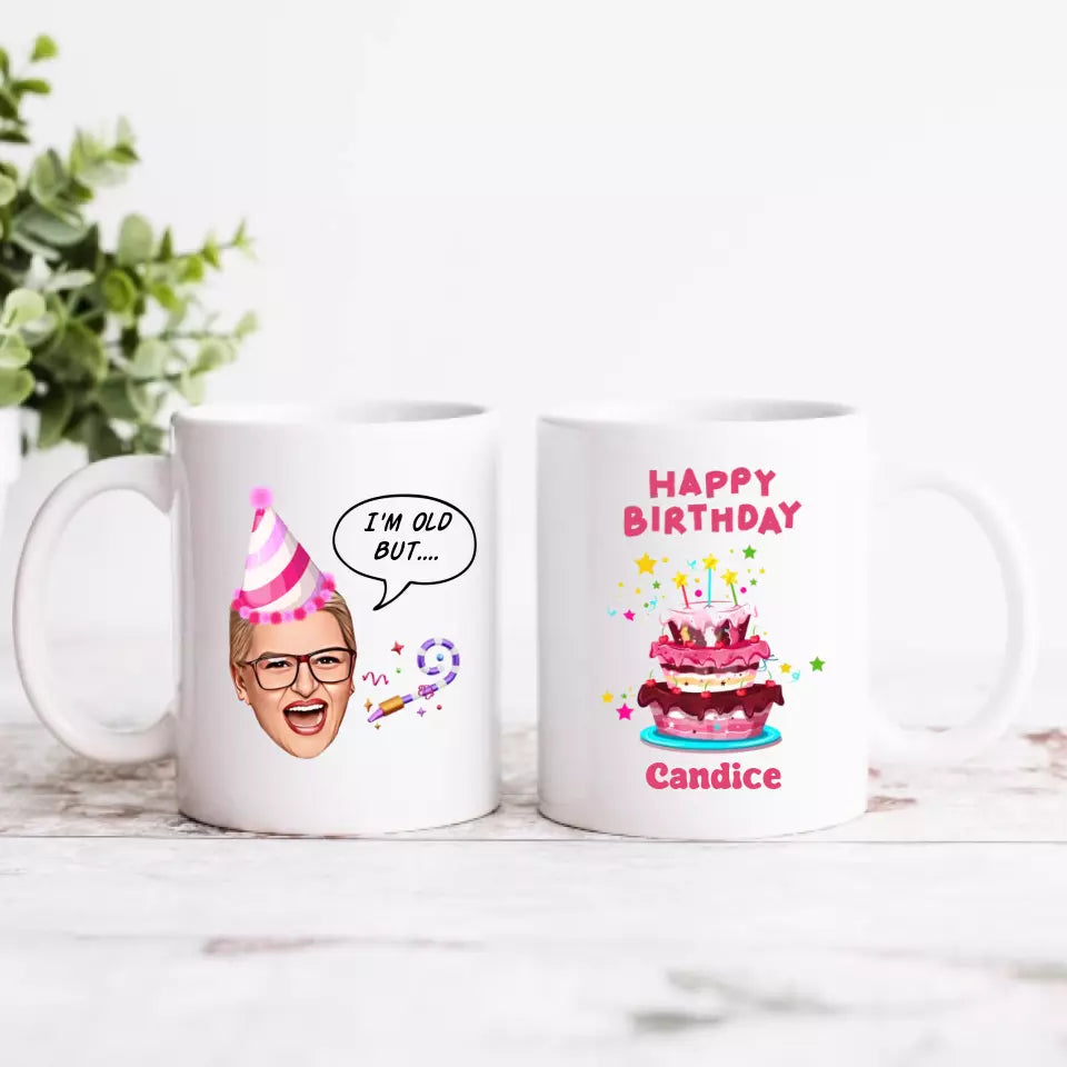 Personalised Birthday Mug for Women with Caricature Feature - Upload Your Own Image