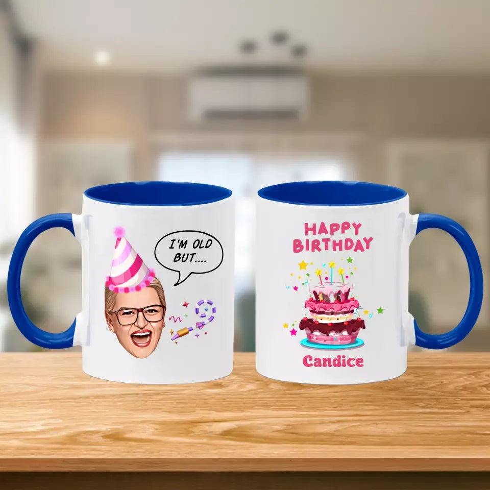 Personalised Birthday Mug for Women with Caricature Feature - Upload Your Own Image