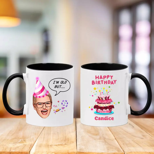 Personalised Birthday Mug for Women with Caricature Feature - Upload Your Own Image