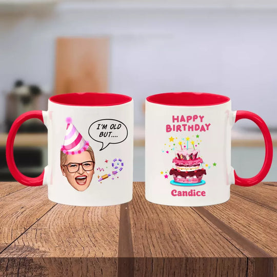 Personalised Birthday Mug for Women with Caricature Feature - Upload Your Own Image