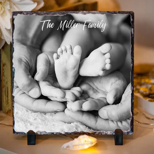 Personalised Slate for New Family - Upload Your Own Image