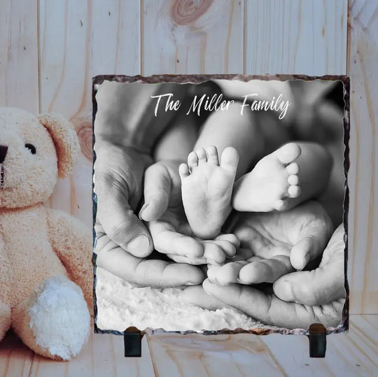 Personalised Slate for New Family - Upload Your Own Image