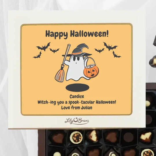 Personalised Box of Lily O'Brien's Chocolates for Halloween - Spook-tacular Witch