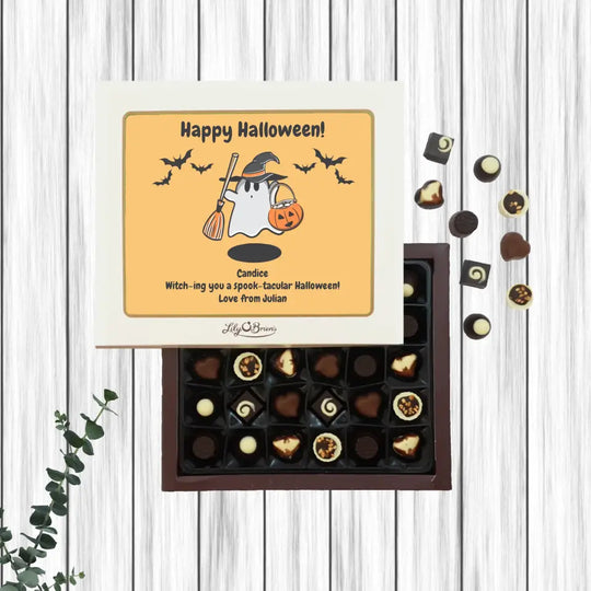 Personalised Box of Lily O'Brien's Chocolates for Halloween - Spook-tacular Witch