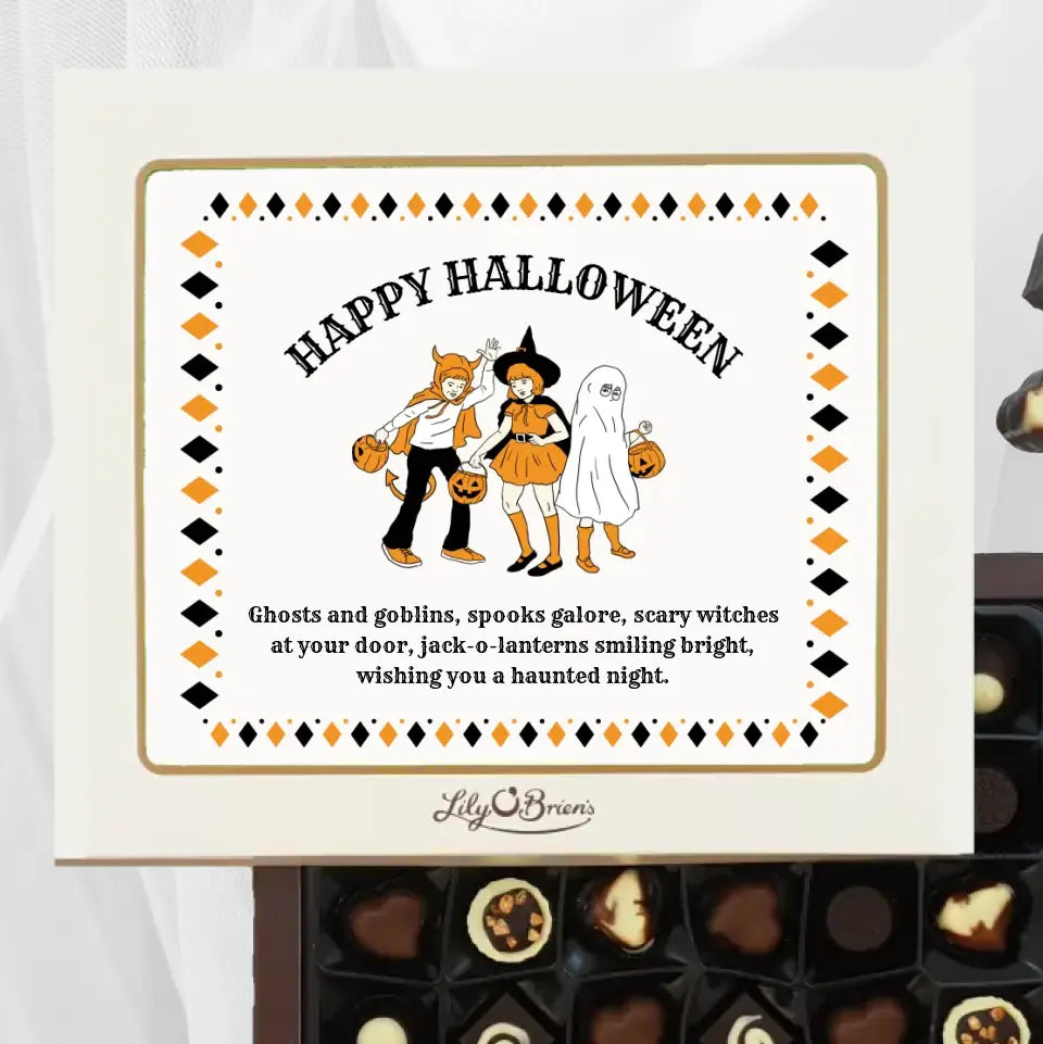 Personalised Box of Lily O'Brien's Chocolates for Halloween - Vintage Spooky Night