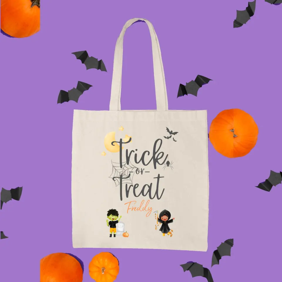 Personalised Halloween Treat Bag with Cute Monsters