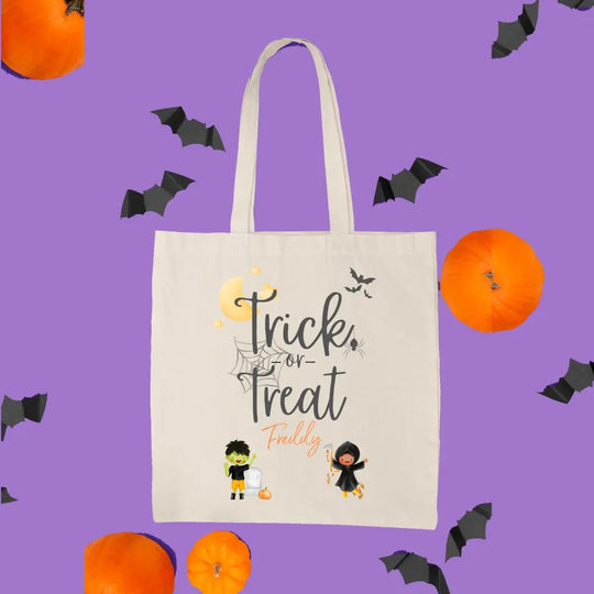 Personalised Halloween Treat Bag with Cute Monsters