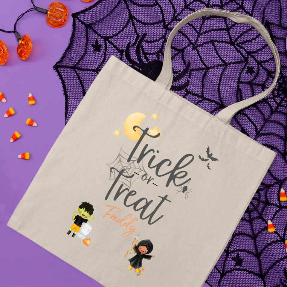 Personalised Halloween Treat Bag with Cute Monsters