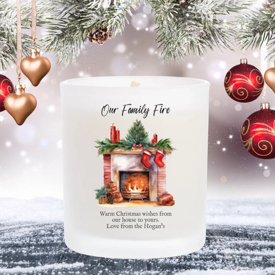 Personalised Christmas Candle - Family Fire