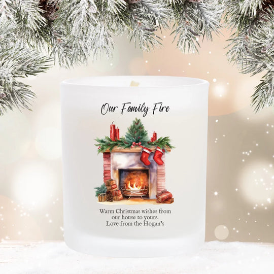 Personalised Christmas Candle - Family Fire