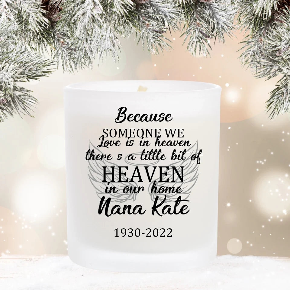 Personalised Christmas Memorial Candle - A Little Bit of Heaven