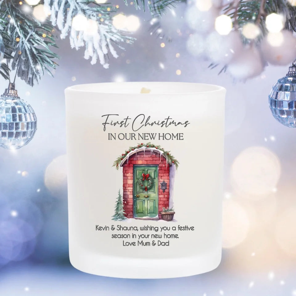 Personalised Christmas Candle - First Christmas in Our New Home - BACK IN STOCK on 14th October 2024