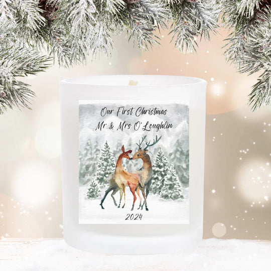 Personalised Christmas Candle - Our First Christmas as Married Couple