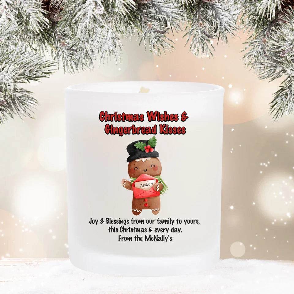 Personalised Christmas Candle with Gingerbread Cookies