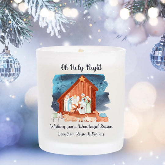 Personalised Christmas Candle - Nativity