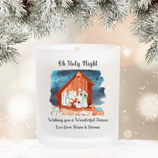 Personalised Christmas Candle - Nativity