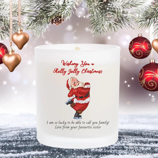 Personalised Christmas Candle - Jolly Santa