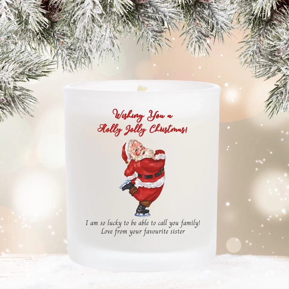 Personalised Christmas Candle - Jolly Santa