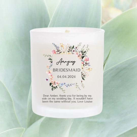 Personalised Bridesmaid Candle - Thank You for Being my Bridesmaid