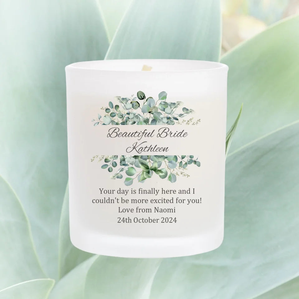 Personalised Wedding Candle for the Beautiful Bride