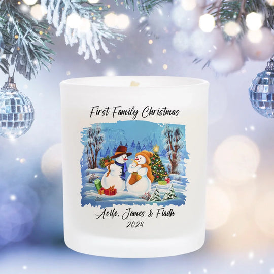 Personalised Christmas Candle - First Family Christmas - BACK IN STOCK on 14th October 2024