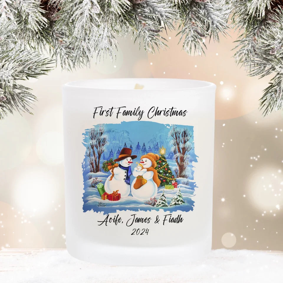 Personalised Christmas Candle - First Family Christmas