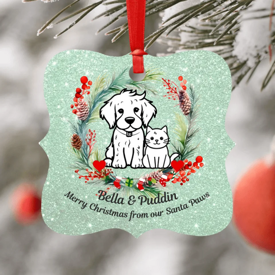 Personalised Christmas Pet Ornament - Cat & Dog