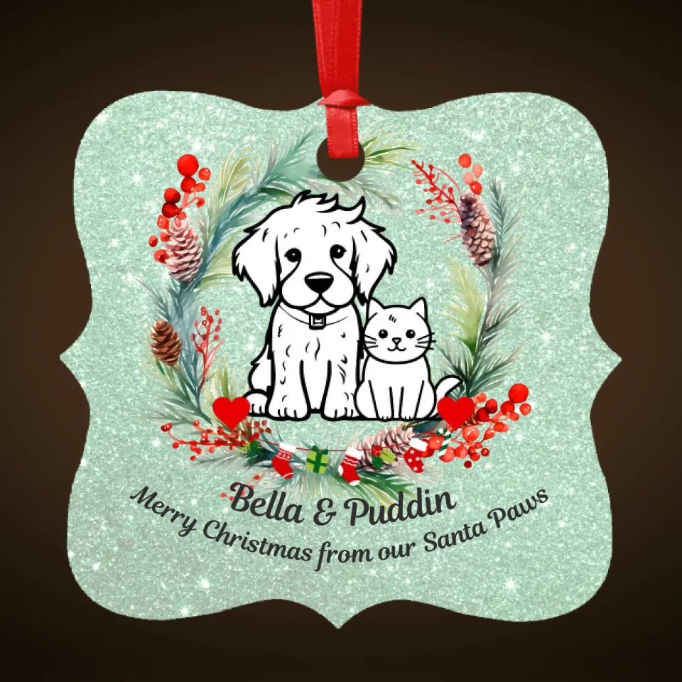 Personalised Christmas Pet Ornament - Cat & Dog