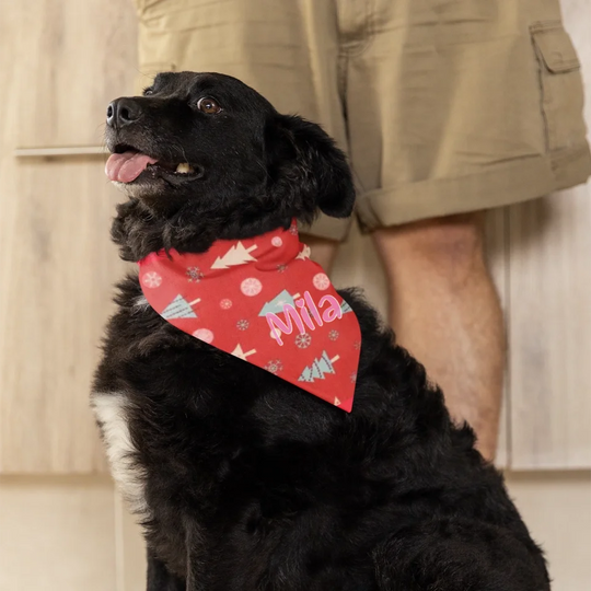 Personalised Dog Bandana - Christmas Trees