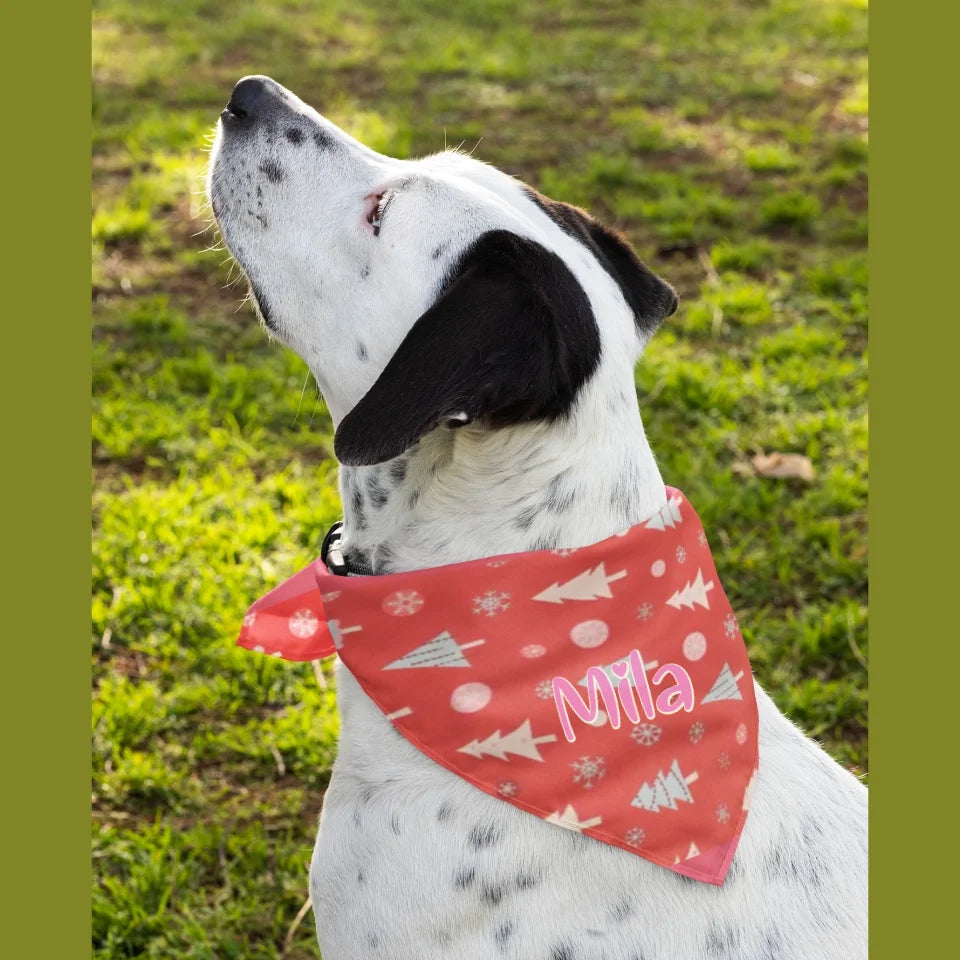 Personalised Dog Bandana - Christmas Trees