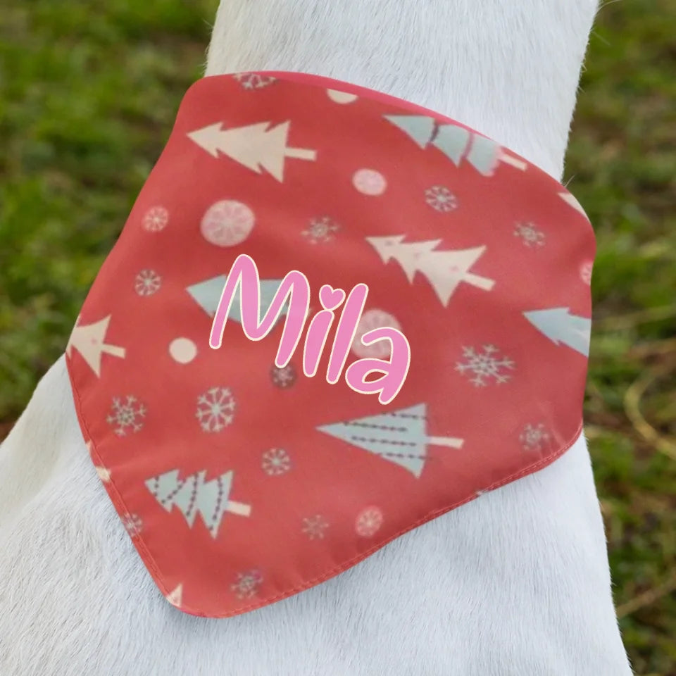 Personalised Dog Bandana - Christmas Trees