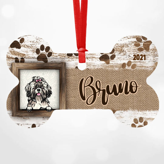 Personalised Dog Bone Christmas Ornament - Choose Your Own Dog