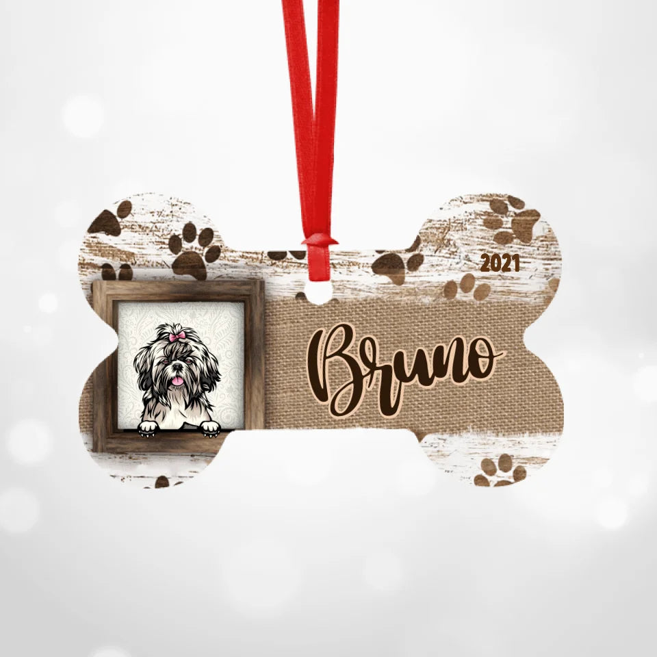 Personalised Dog Bone Christmas Ornament - Choose Your Own Dog