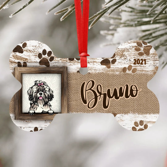 Personalised Dog Bone Christmas Ornament - Choose Your Own Dog