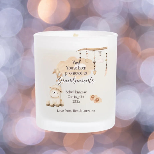 Personalised Candle for New Grandparents - Promoted