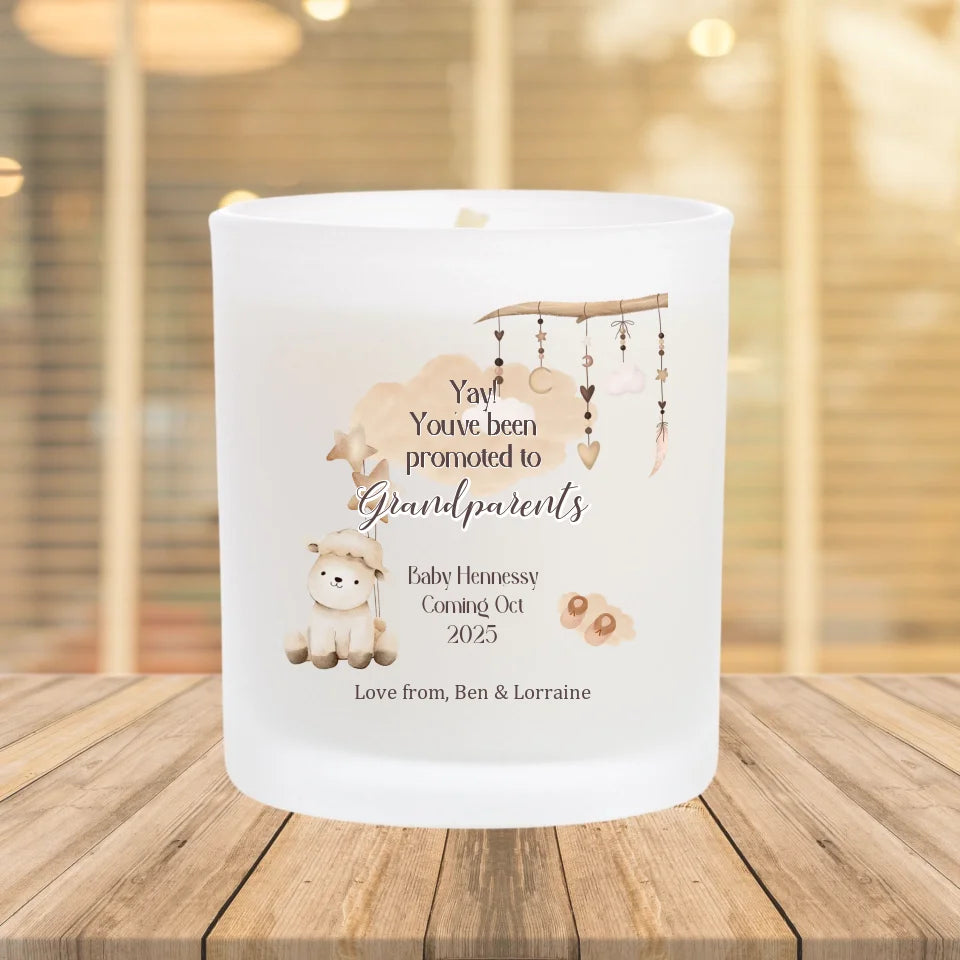 Personalised Candle for New Grandparents - Promoted