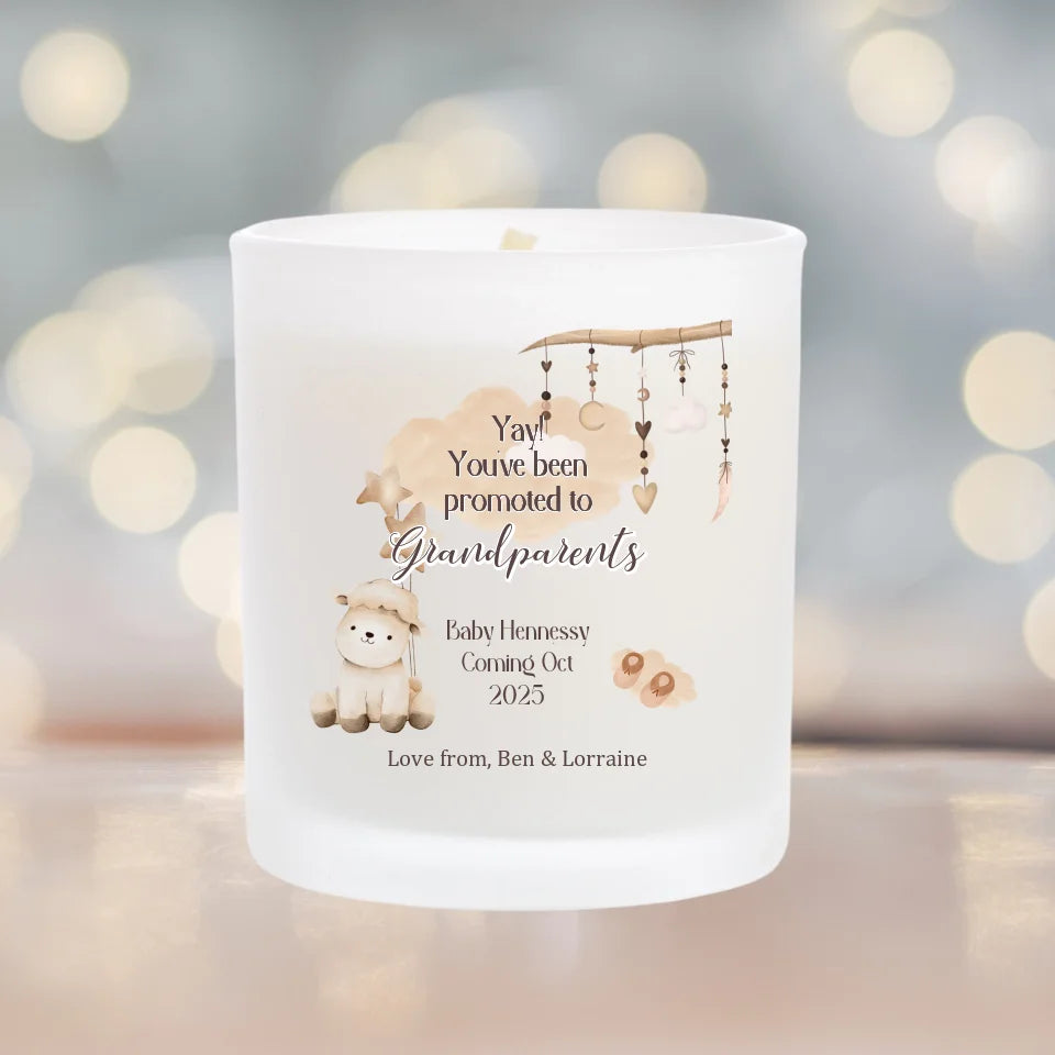 Personalised Candle for New Grandparents - Promoted